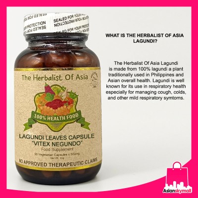 The Herbalist Of Asia Lagundi Leave Capsule 500mg 90 Vegetarian Capsules